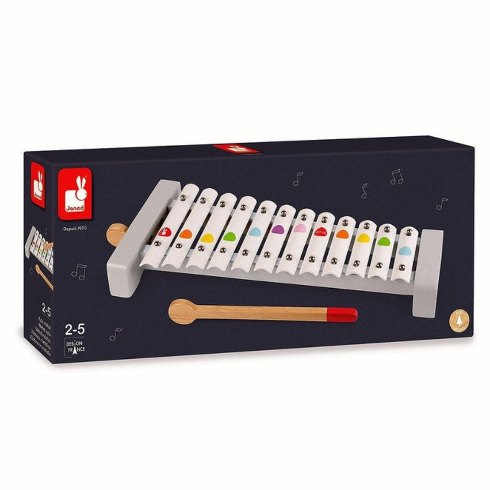 Janod - Confetti Wooden and Metal Xylophone New in Box For Age 2+